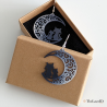 Boucles d'oreilles Chats Lune