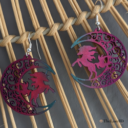 Boucles d'oreilles Licorne Lune