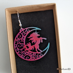 Boucles d'oreilles Licorne Lune